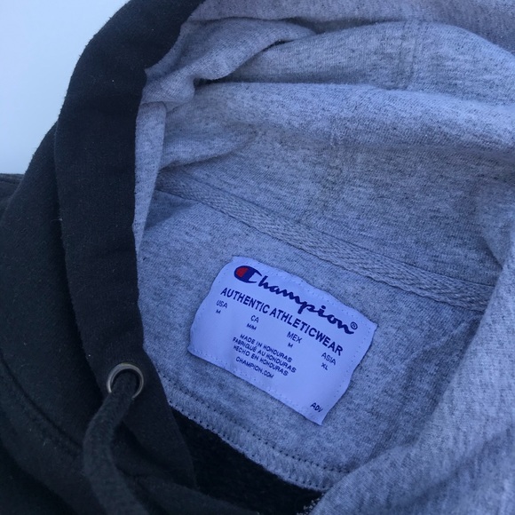 Champion Reverse Weave Hoodie All Black MEDIUM - Picture 6 of 7